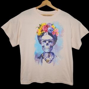 Frida Kahlo by Jerry Leigh Dia de los Muertos T-Shirt - Women's M/L